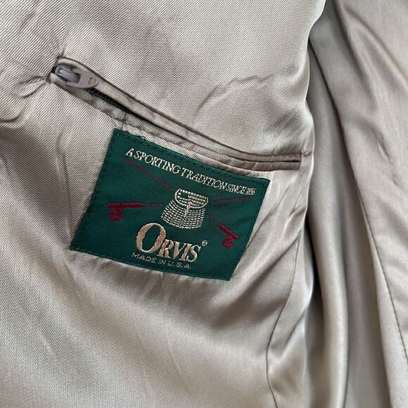 Orvis Men’s 46 L Camelhair Sports Coat blazer tan Camel hair Vintage Made in USA - Picture 11 of 16